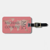 Monogrammatica Monogrammatica wereldreiskaart pers Bagagelabel (Voorkant horizontaal)