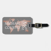 Monogrammatica Monogrammatica wereldreiskaart pers Bagagelabel (Voorkant horizontaal)