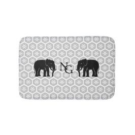 Monogrammatica Paar van Majestic Black Elephants Badmat