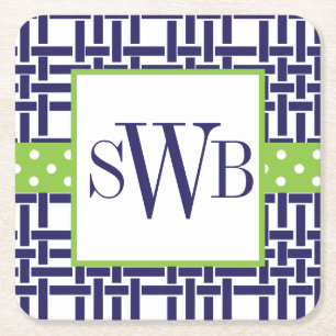 Monogrammatica van bamboe en groskorrels, Onderzet Kartonnen Onderzetters