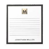 Monogrammaticaal Notitieblok Black Gold Initiaal (Voorkant)