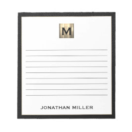 Monogrammaticaal Notitieblok Black Gold Initiaal