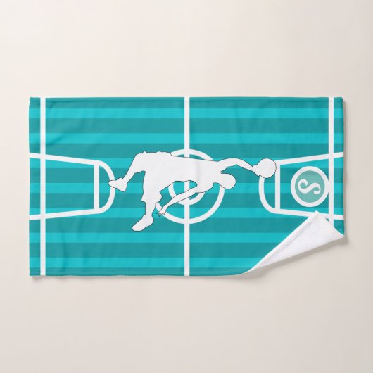 Monogrammaticale Basketball Player on Green Blue C Handdoek (Handdoek)