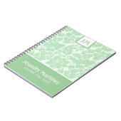 Monogrammaticale deklaag Groene Monochromatische D Notitieboek (Linkerzijde)
