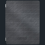 Monogrammaticale donkergrijze koolstofvezel iPad cover<br><div class="desc">Elegant eenvoudige donkergrijze tinten koolstofvezel metalen textuurachtergrond.  monogram.</div>
