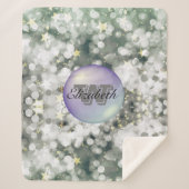 Monogrammaticale Glittery Background Sherpa Deken (Voorkant)