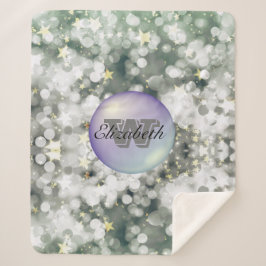 Monogrammaticale Glittery Background Sherpa Deken