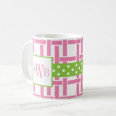 Monogrammaticale Mok van bamboe & Grosgrain (Voorkant links)