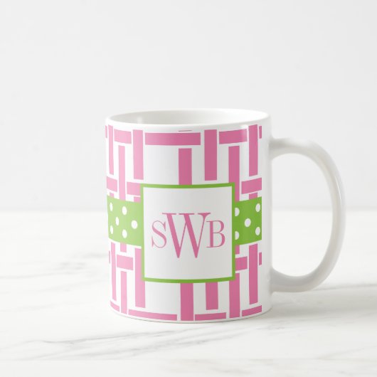 Monogrammaticale Mok van bamboe & Grosgrain (Rechts)