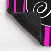 Monogrammaticale Muismatten met warme roze zebrast (Hoek)