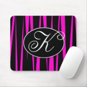 Monogrammaticale Muismatten met warme roze zebrast (Met muis)