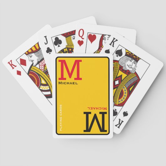 Monogrammaticale speelkaarten met aangepaste naam (Achterkant)