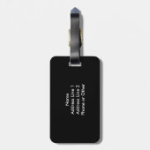 Monogrammatisch Bagagelabel van zwarte en witte po (Achterkant verticaal)