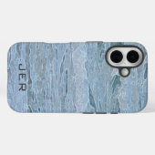 Monogrammatisch Blauwe Groene Oceaangolven Kunst Case-Mate iPhone Case (Achterkant (horizontaal))