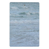 Monogrammatisch Blauwe Groene Oceaangolven Kunst Mini Klembord (Achterkant)