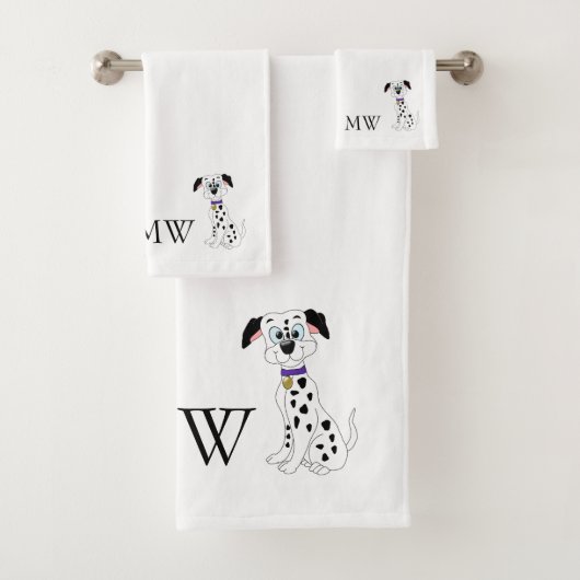 Monogrammatisch Dalmatisch hondenontwerp Bad Handdoek (Insitu)