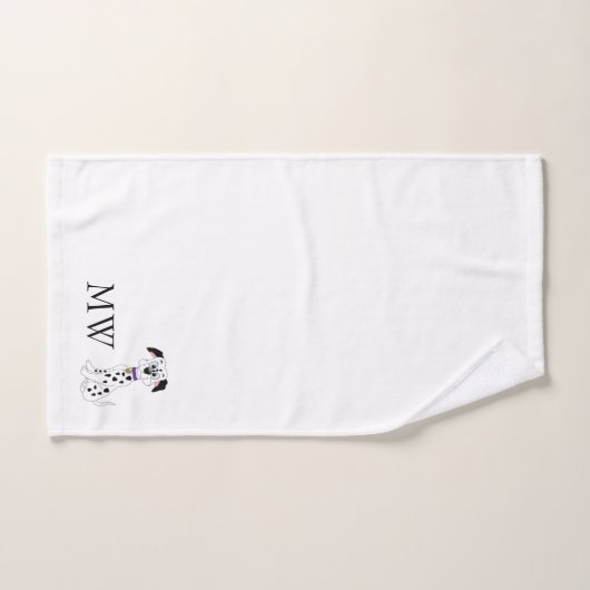 Monogrammatisch Dalmatisch hondenontwerp Bad Handdoek (Handdoek)