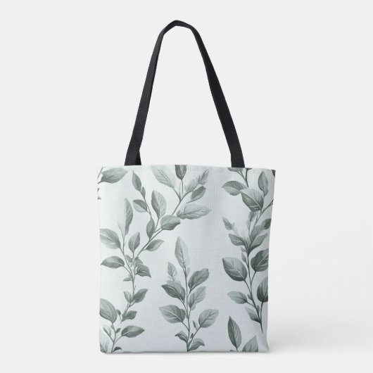Monogrammatisch groen botanisch patroon tote bag (Achterkant)