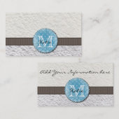 Monogrammatisch handgemaakt papier visitekaartje (Voorkant / Achterkant)