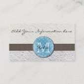 Monogrammatisch handgemaakt papier visitekaartje (Achterkant)