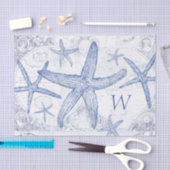 Monogrammatisch Initiaal van het kustblauwtongpatr Tissuepapier (Craft)