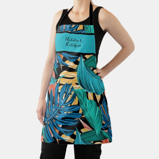 Monogrammatisch kleurrijk keukenplatform voor trop schort (Insitu)