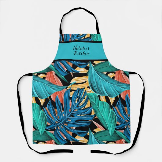 Monogrammatisch kleurrijk keukenplatform voor trop schort (Voorkant)