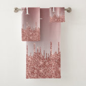 Monogrammatisch metallisch Roos Glitter Dripping G Bad Handdoek (Insitu)