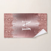 Monogrammatisch metallisch Roos Glitter Dripping G Bad Handdoek (Handdoek)