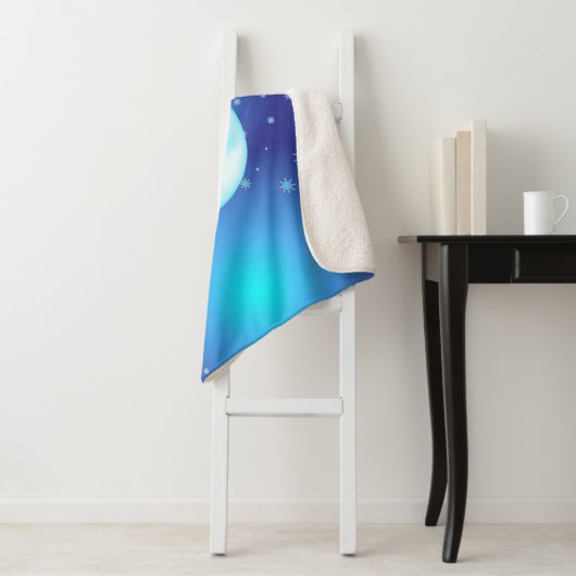 Monogrammatisch minimalisme Blauwe glitterachtergr Sherpa Deken (In situ)