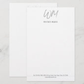 Monogrammatisch, minimalistisch briefpapier (Voorkant / Achterkant)