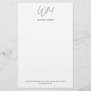 Monogrammatisch, minimalistisch briefpapier