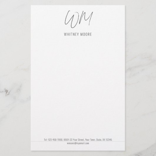 Monogrammatisch, minimalistisch briefpapier (Voorkant)