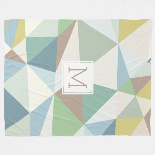 Monogrammatisch modern gebastel geometrisch ontwer fleece deken (Voorkant (Horizontaal))