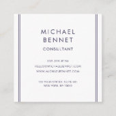 Monogrammatisch Paars Metallic Folie Consultant Vierkante Visitekaartje (Achterkant)