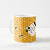 Monogrammatisch Sinaasappel Honeycomb Pattern met  Koffiemok (Voorkant links)