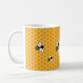 Monogrammatisch Sinaasappel Honeycomb Pattern met  Koffiemok