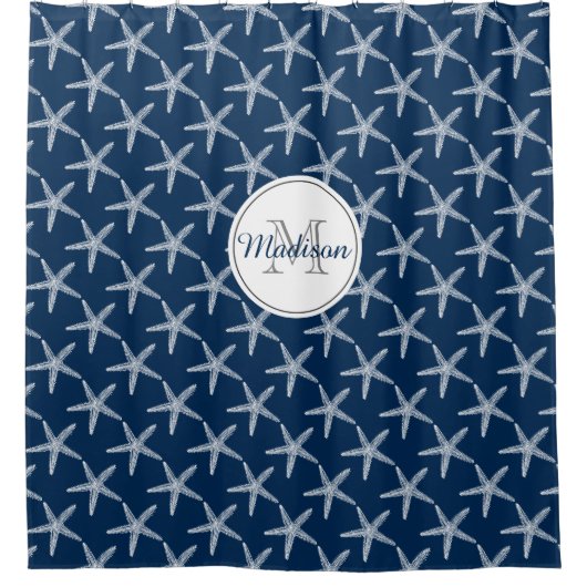  monogrammatisch strand douchegordijn (Voorkant)