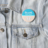 Monogrammatisch Teenslipper Beach Wedding Bridesma Ronde Button 5,7 Cm (In situ)