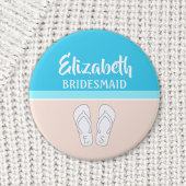 Monogrammatisch Teenslipper Beach Wedding Bridesma Ronde Button 5,7 Cm