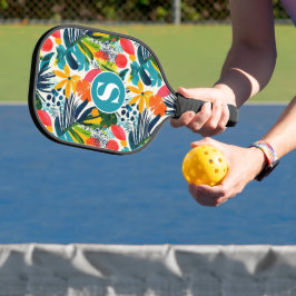 Monogrammatisch tropisch Abstract patroon Pickleball Paddle