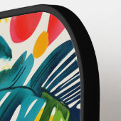 Monogrammatisch tropisch Abstract patroon Pickleball Paddle (Links Detail)