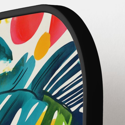 Monogrammatisch tropisch Abstract patroon Pickleball Paddle (Links Detail)