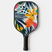 Monogrammatisch tropisch Abstract patroon Pickleball Paddle (Achterkant)