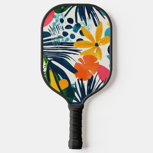 Monogrammatisch tropisch Abstract patroon Pickleball Paddle (Achterkant)
