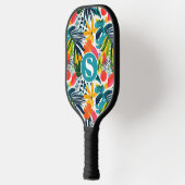 Monogrammatisch tropisch Abstract patroon Pickleball Paddle (Links)