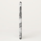 Monogrammatisch wit en zilvergrijs marmer Case-Mate iPhone case (Achterkant/links)