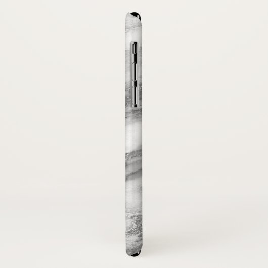 Monogrammatisch wit en zilvergrijs marmer Case-Mate iPhone case (Achterkant/links)