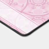 Monogrammatische Art Deco Fans Preppy in roze mand Bureaumat (Hoek)