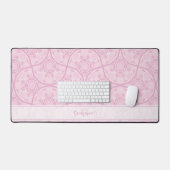 Monogrammatische Art Deco Fans Preppy in roze mand Bureaumat (Keyboard & Muis)